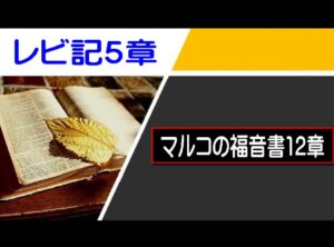 【聖書通読 第8週5日目】告白から始まる赦し、愛から始まる信仰（レビ記5章／マルコ12章）