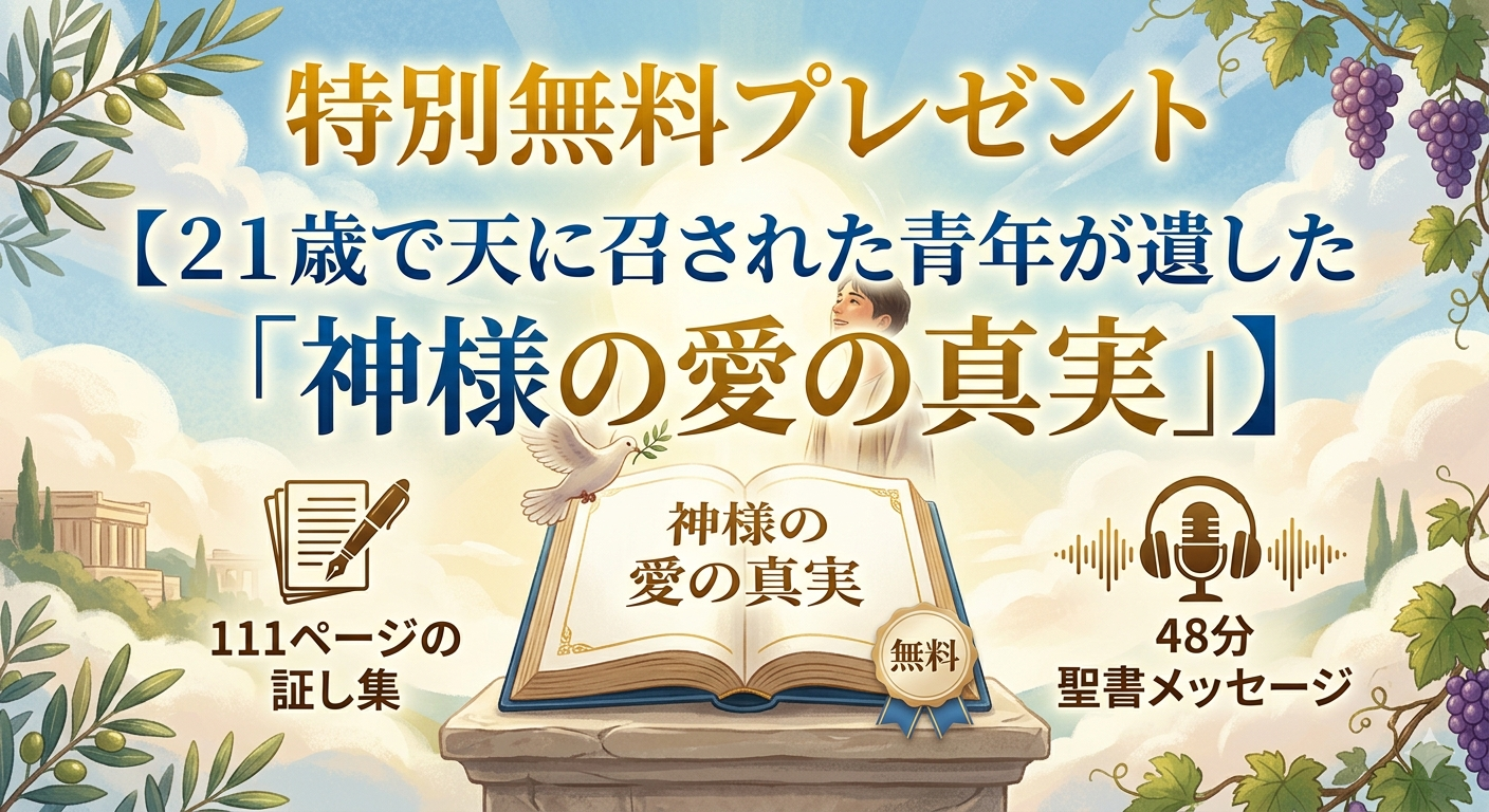 【２１歳で天に召された青年が遺した「神様の愛の真実」】（ １１１ページの証し集と４８分聖書メッセージ）