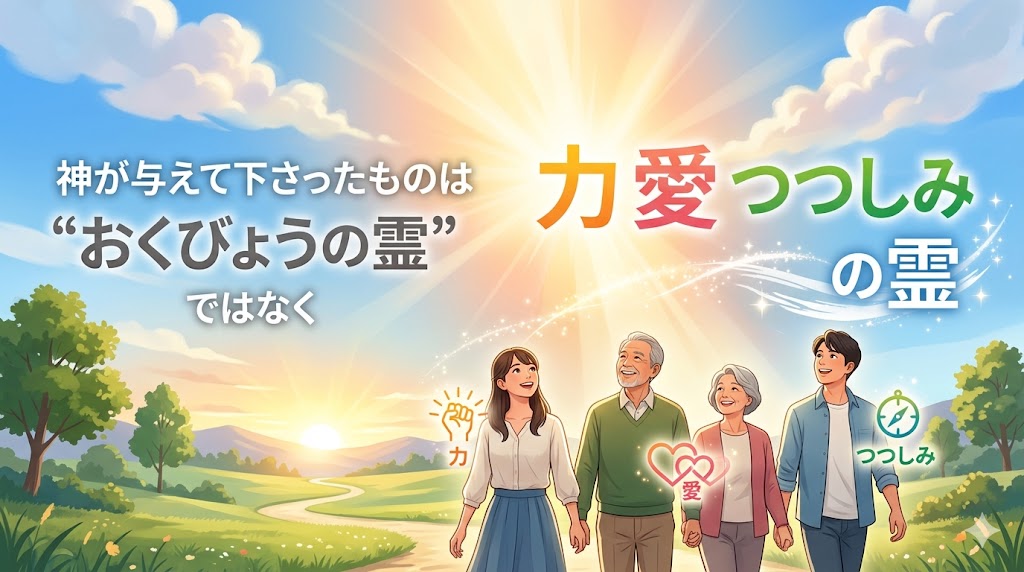 神が与えて下さったものはおくびょうの霊ではなく、力と愛と慎みの霊