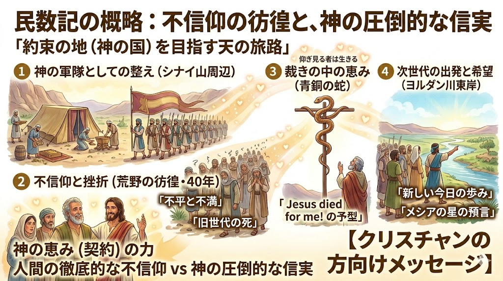 【民数記の概略】荒野の彷徨と、その先にある「真の救い主」