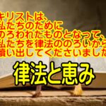 律法は罪を示し、恵みは救いを示す。律法は要求し、 恵みは与えます。